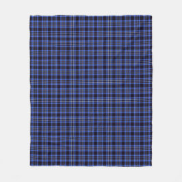 Modern Blue Black Tartan Play Mönster Fleecefilt