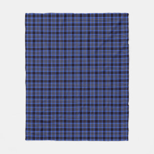 Modern Blue Black Tartan Play Mönster Fleecefilt
