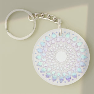 Modern Blue Blommigt Lotus Mandala