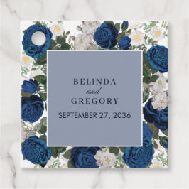 Modern Blue Blommigt Watercolor Elegant bröllop Gåvor Etiketter