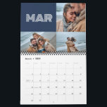 Modern Blue Bold Typography 3 Photo Family Kalender<br><div class="desc">Modern Blue Bold Typography 3 Photo Family Calendar med plats för dina favoritfoton i familjen ställe,  3 fotorutnätslayout inuti. Bakgrunden till färg kan ändras i verktyg om du vill.</div>