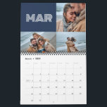 Modern Blue Bold Typography 3 Photo Family Kalender<br><div class="desc">Modern Blue Bold Typography 3 Photo Family Calendar med plats för dina favoritfoton i familjen ställe,  3 fotorutnätslayout inuti. Bakgrunden till färg kan ändras i verktyg om du vill.</div>