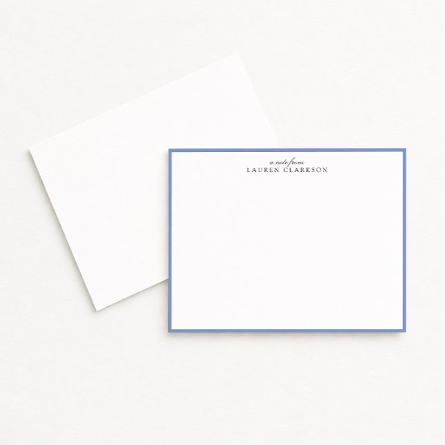 Modern Blue Border Personalized Note Card Inbjudningar (Skapare uppladdad)