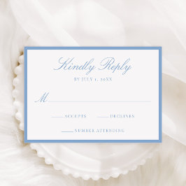 Modern Blue Border Wedding OSA Kort