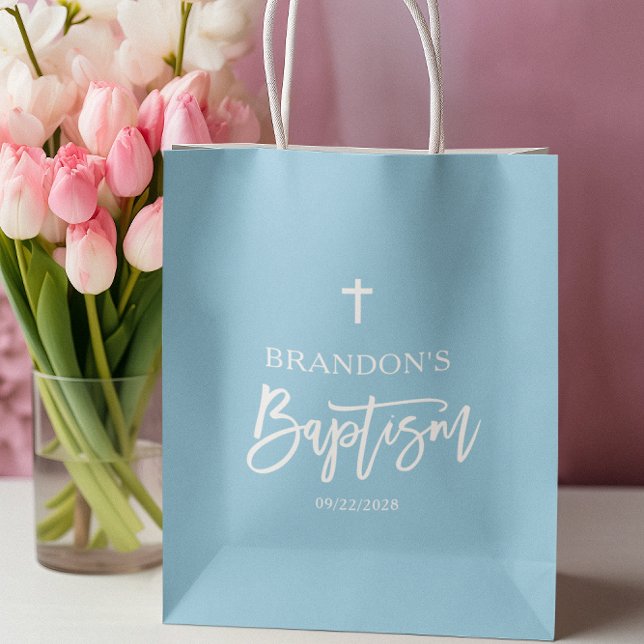 Modern Blue Boy Baptism (Skapare uppladdad)