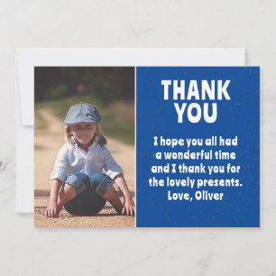 Modern Blue Boy Photo Barn Birthday Tack Kort