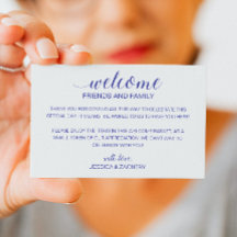 Modern Blue Bröllop Welcome Gift Bag Basket
