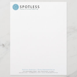 Modern Blue Broom Logo Cleaning Service Brevhuvud