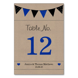 Modern Blue Bunting Bröllop-samling Bordsnummer