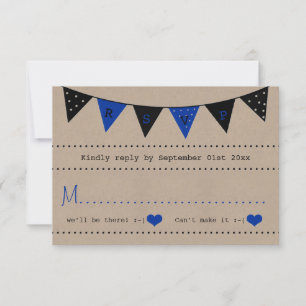 Modern Blue Bunting Bröllop-samling OSA Kort