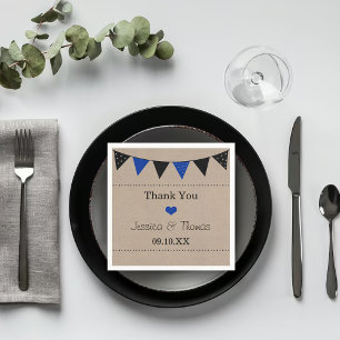 Modern Blue Bunting Bröllop-samling Pappersservett