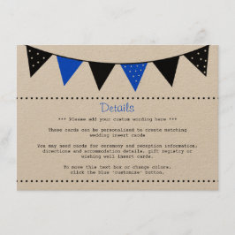 Modern Blue Bunting Bröllop-samling Tilläggskort