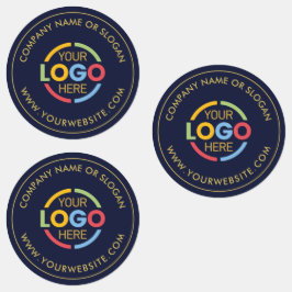 Modern Blue Business Logotyp Corporate Promotional Klistermärke