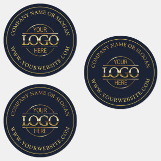 Modern Blue Business Logotyp Corporate Promotional Klistermärke