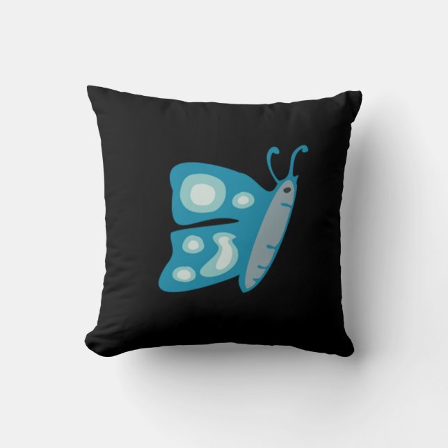Modern Blue Butterfly Graphic Dekorativ kudde (Framsida)