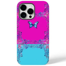 Modern Blue Butterfly Rulla iPhone 14 Pro MaxCase