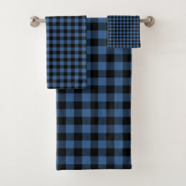 Modern Blue Checked Gingham Mönster