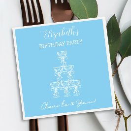 Modern Blue Cheers till 30 år födelsedagsservetter Pappersservett