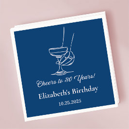 Modern Blue Cheers till 30 år födelsedagsservetter Pappersservett