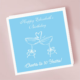 Modern Blue Cheers till 30 år födelsedagsservetter Pappersservett