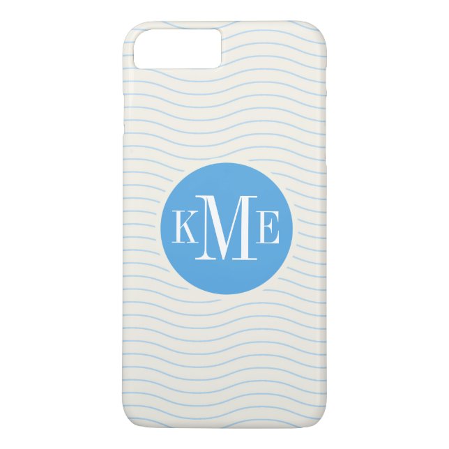 Modern Blue Chevron Mönster Case-Mate iPhone Skal (Baksida)