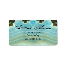 Modern Blue Cream Gemstone Sweet 16 Birthday Adressetikett