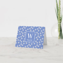 Modern Blue Dandelion Monogrammed Tack Kort