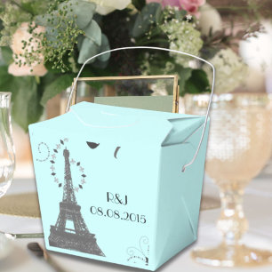 modern Blue eiffel torn vintage paris bröllop Presentaskar