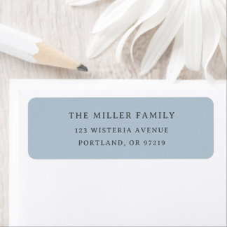 Modern Blue Elegant Family Name Return Address Returadress Etikett