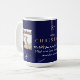 Modern Blue-familjens julfoto Kaffemugg