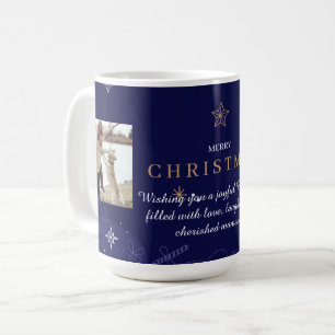 Modern Blue-familjens julfoto Kaffemugg