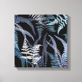 Modern Blue Fern Elegant Botanisk Abstrakt Canvastryck
