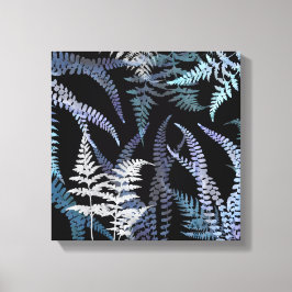 Modern Blue Fern Elegant Botanisk Abstrakt Canvastryck