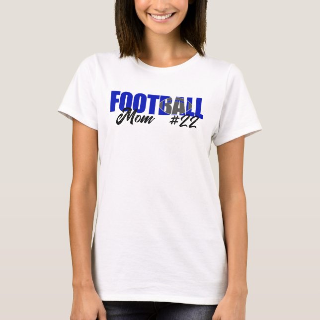 Modern Blue Football Mamma T Shirt (Framsida)