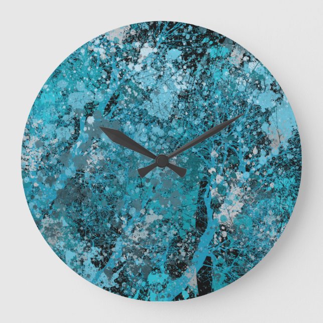 Modern Blue Forest Large Clock Stor Klocka (Framsida)