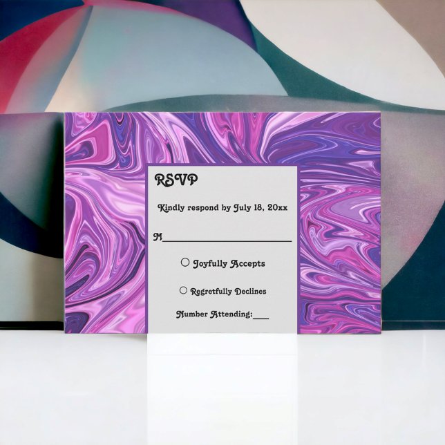 Modern Blue Galaxy Abstrakt Art Snyggt Bröllop OSA Kort (Skapare uppladdad)