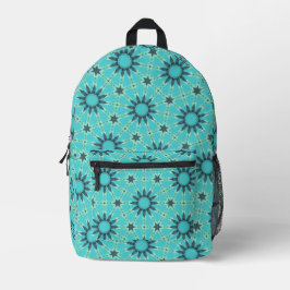 Modern Blue Geometric Burst Backpack