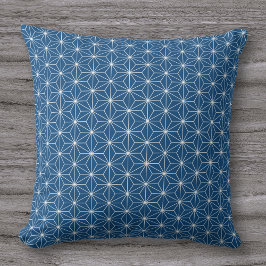 Modern Blue Geometric Japanska Mönster Kudde