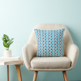 Modern Blue Geometric Mönster Kudde
