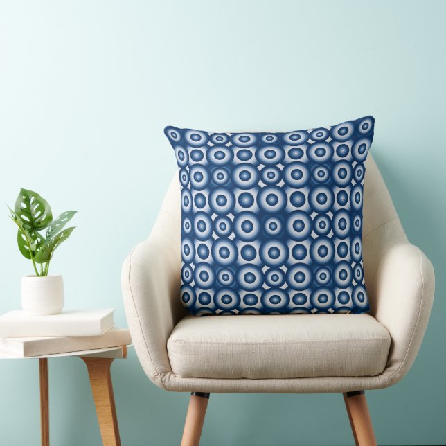 Modern Blue Geometric Mönster Kudde (Stol)