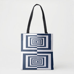 Modern Blue Geometric Mönster Tygkasse