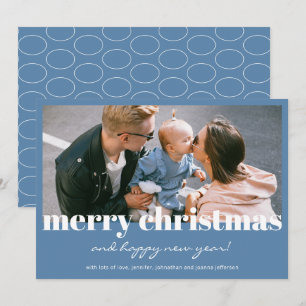 Modern Blue God jul Anpassningsbar Photo Card
