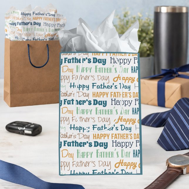 Modern Blue Gold Green Typography Father’s Day (Skapare uppladdad)
