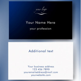 Modern Blue Gradient Add Logo Custom Professional Visitkort