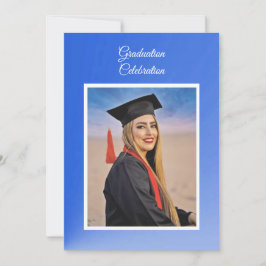 Modern Blue Gradient Grad Party Invitation - photo Inbjudningar
