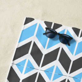 Modern Blue Grått Herringbone Geometric Mönster