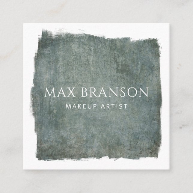 Modern Blue Grått Makeup Artist Affärskort Fyrkantigt Visitkort (Framsida)