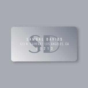 Modern Blue Grått Ombre-Returadress Adressetikett