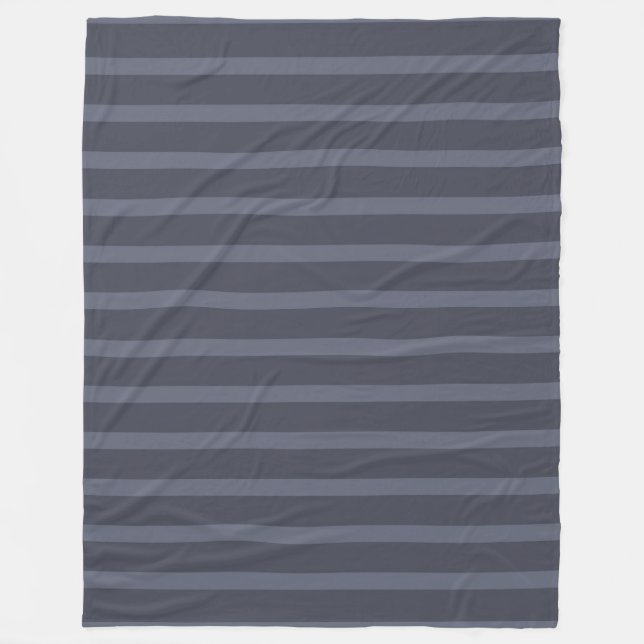 Modern Blue Grått Stripe Fleecefilt (Framsidan)