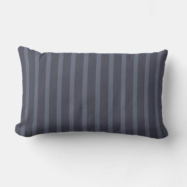 Modern Blue Grått Stripe Lumbar Pillow Lumbarkudde (Framsida)